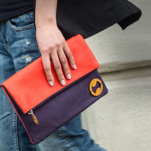 Canopy Verde Carroll Clutch - indigo/orange red